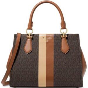 Michael Kors Marilyn Logo Stripe Medium Satchel